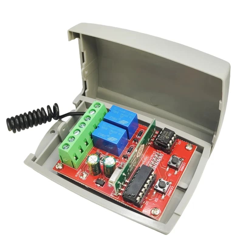 Récepteur RF universel 433.92MHz, 2 canaux, 2 télécommandes, Kit de barrière de porte de Garage
