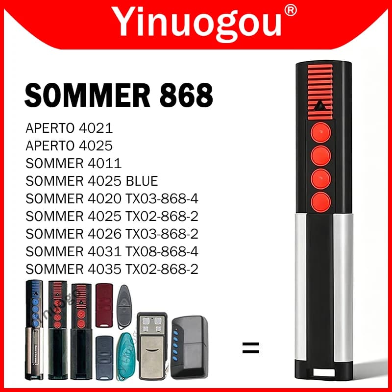 SOMMER 4020 TX03-868-4 télécommande de porte de Garage 868MHz pour SOMMER 4026 TX03-868-2 4031 4035