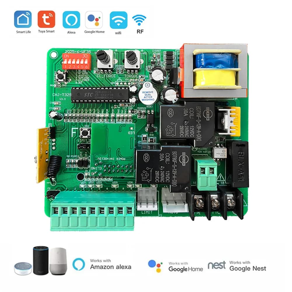 Carte de commande de moteur de portail coulissant avec application intelligente Tuya WiFi, carte d'o