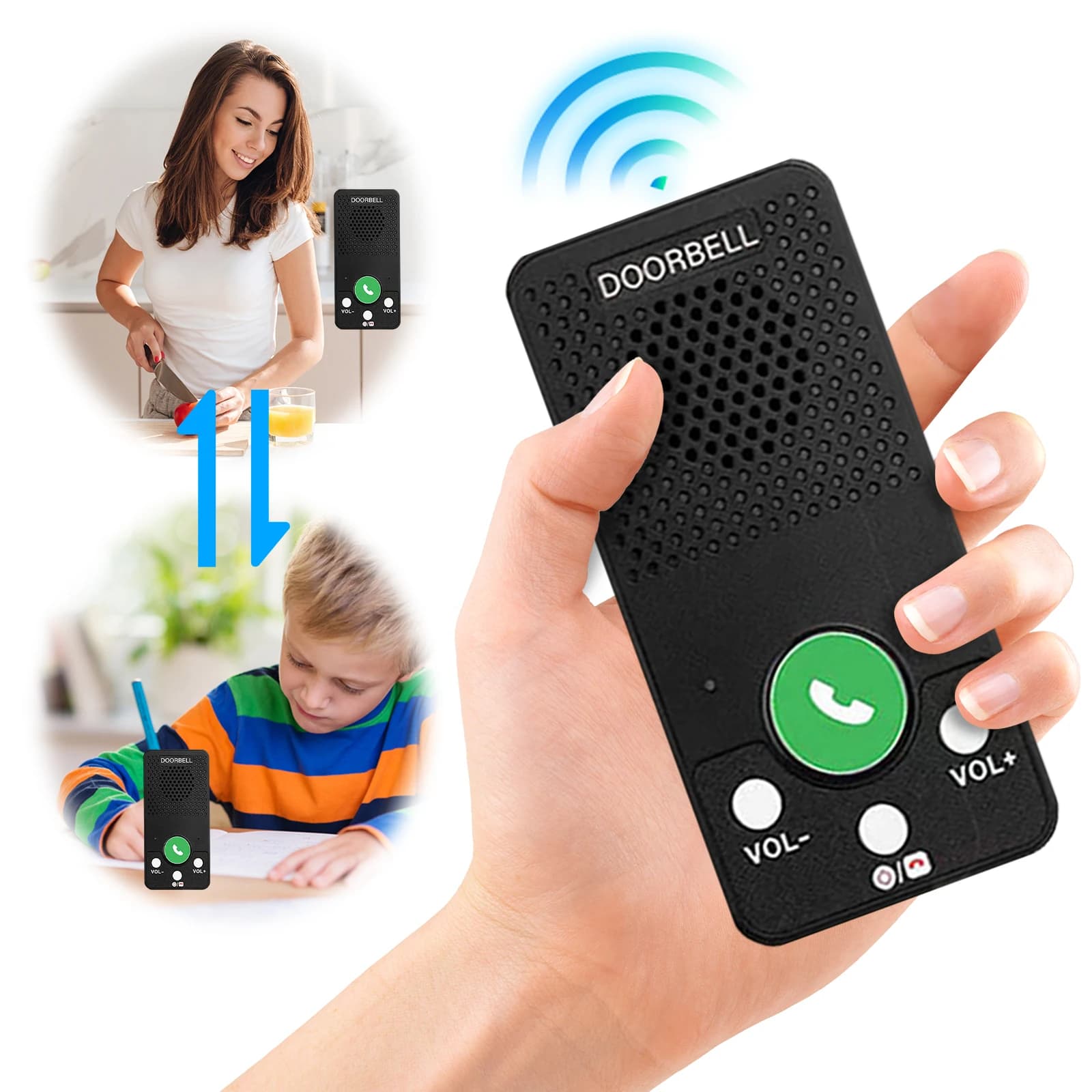 Système d'interphone sans fil longue portée de 400m, avec 4 carillons, 8 niveaux de Volume, interpho