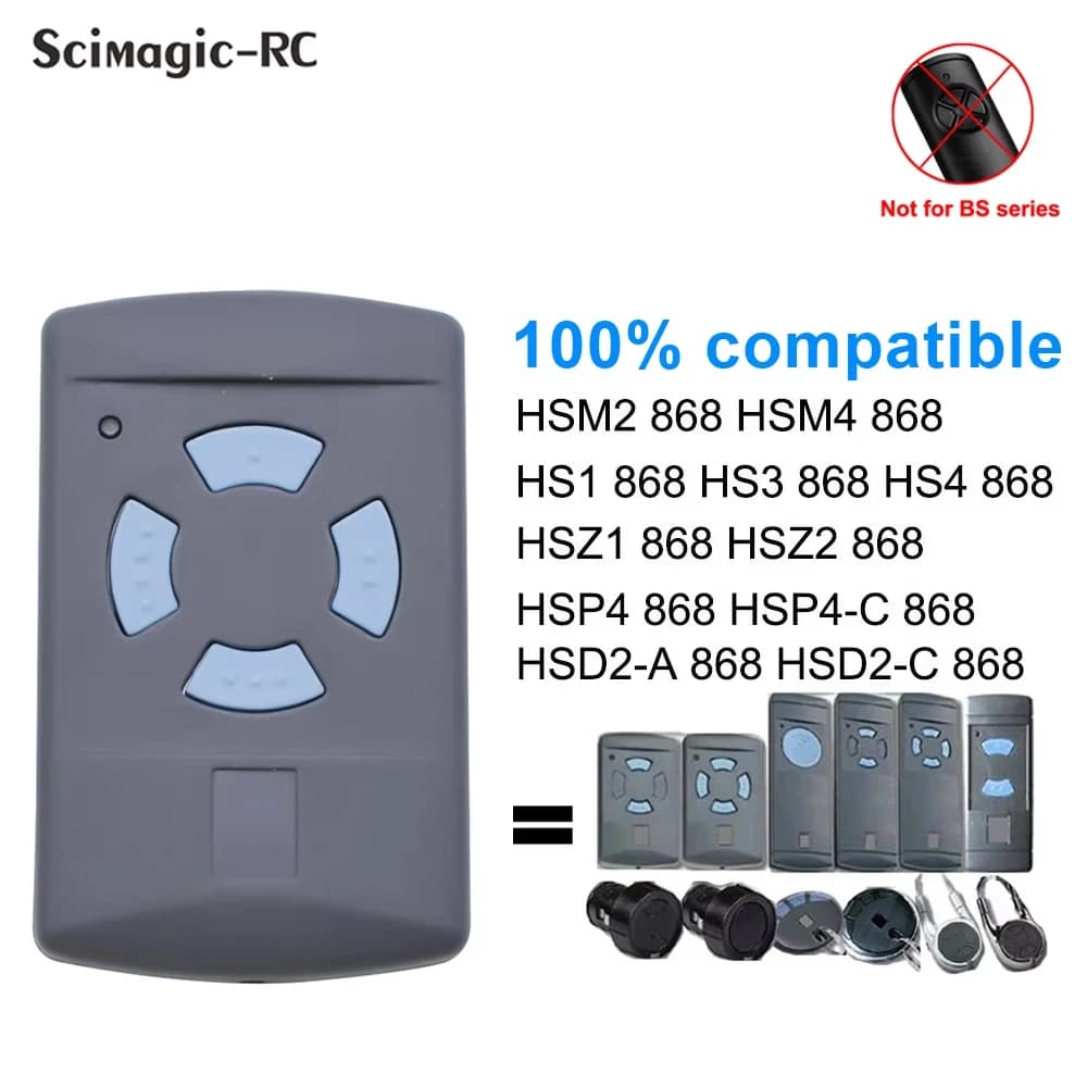 Télécommande porte-clés pour portail HSM4 868 MHz à code roulant pour porte de garage