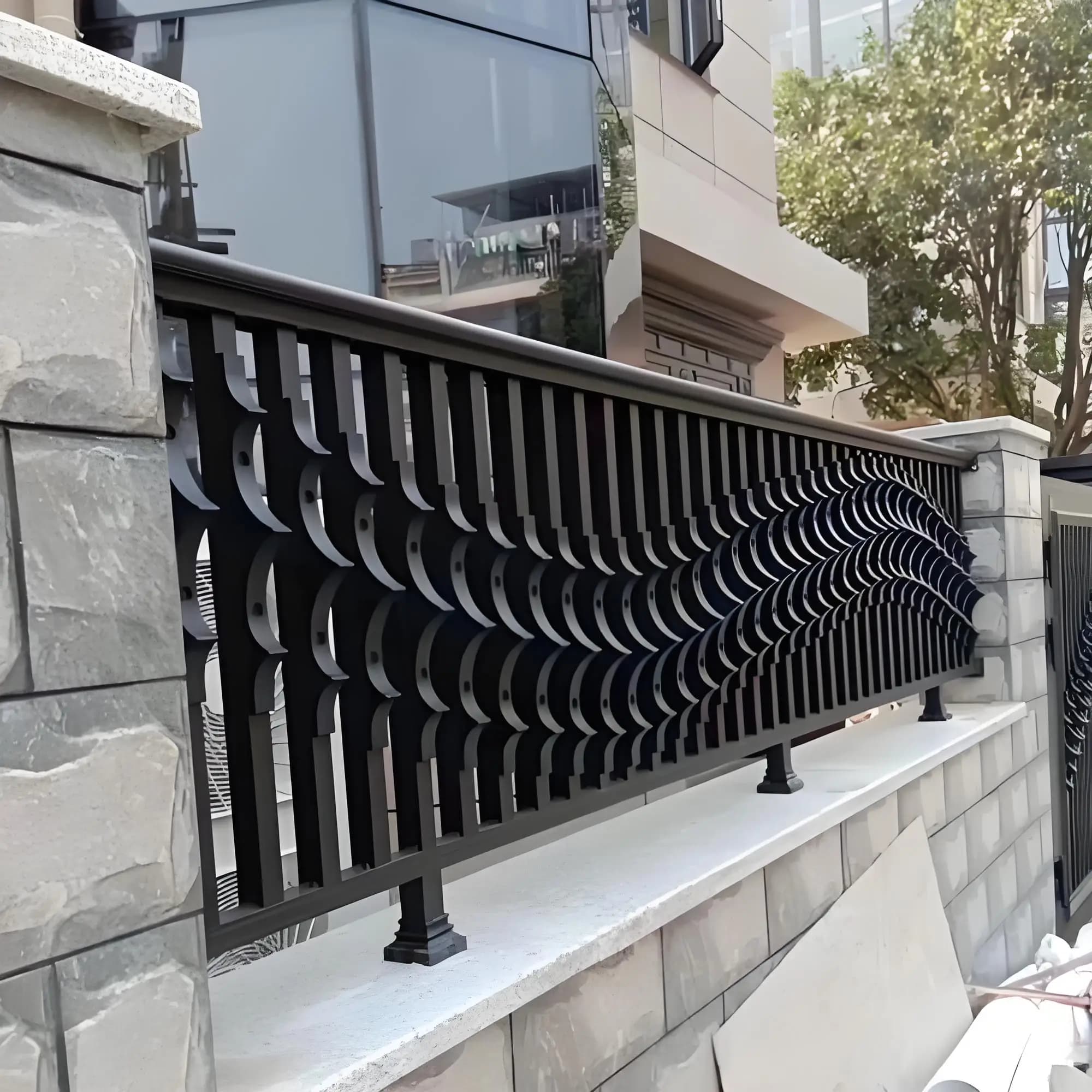 Clôture et porte en aluminium personnalisées de haute qualité, grilles de style moderne, garde-corps
