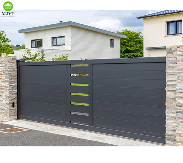 Porte coulissante d'allée en aluminium personnalisée pour porte d'entrée de votre jardin