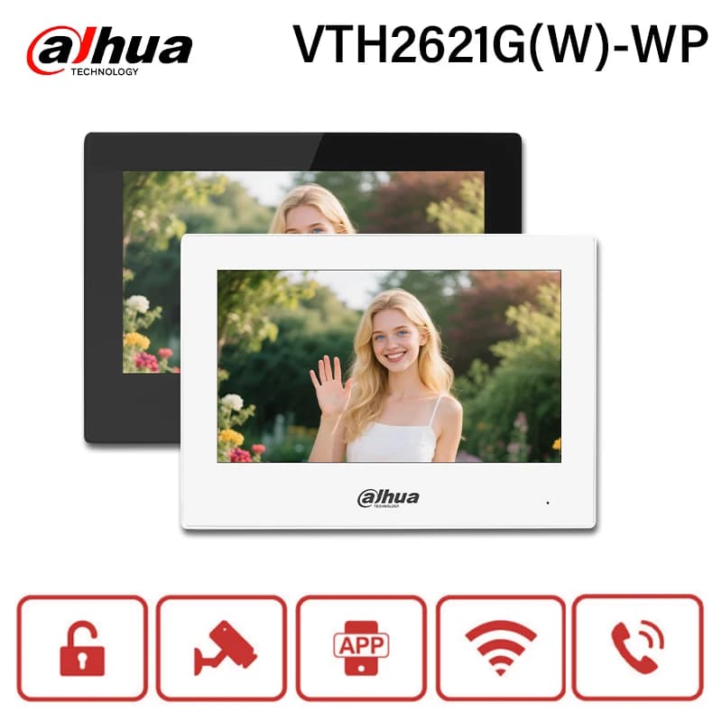 Dahua IP & Wi-Fi moniteur intérieur blanc VTH2621GW-WP noir VTH2621G-WP interphone vidéo 7 "écran Po