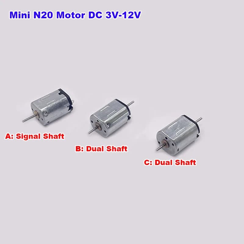 Micro N20 10mm * 12mm moteur de jouet électrique DC 6V-12V moteur à grande vitesse Singal/double arb