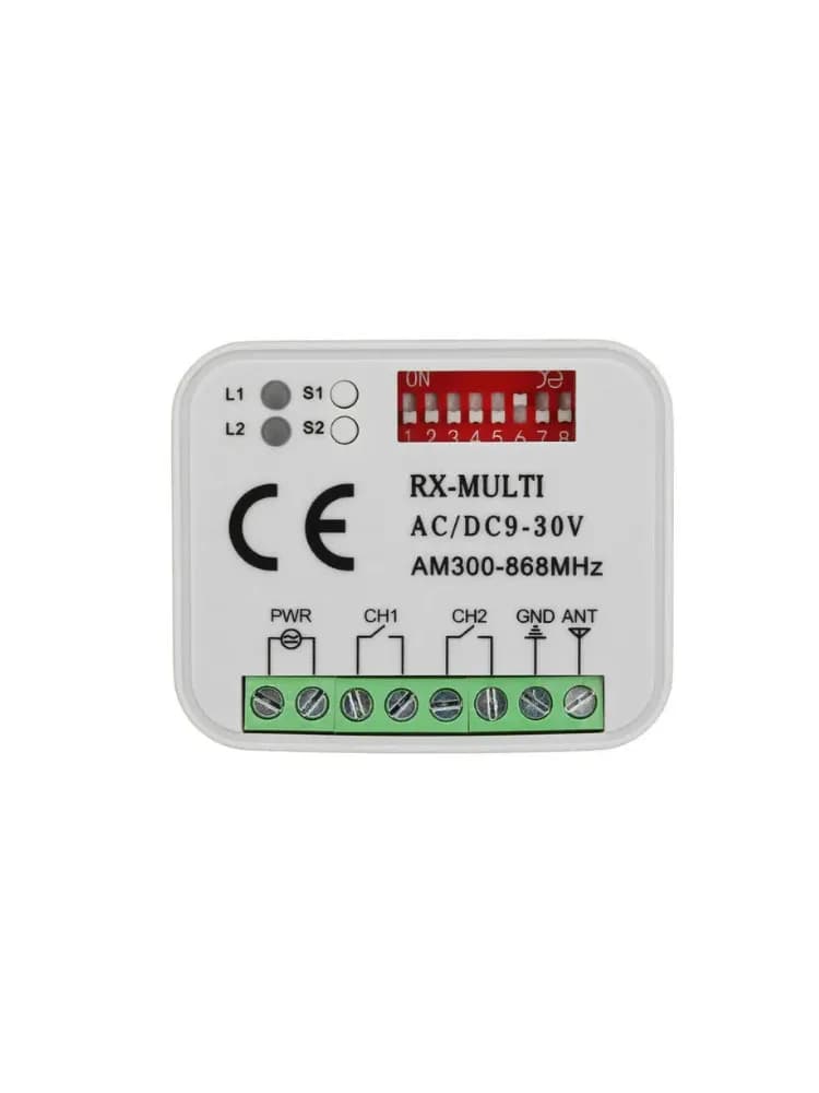 Récepteur à distance de porte de garage 433 868MHz 300-900MHZ AC/DC 9-30V récepteur avec télécommand