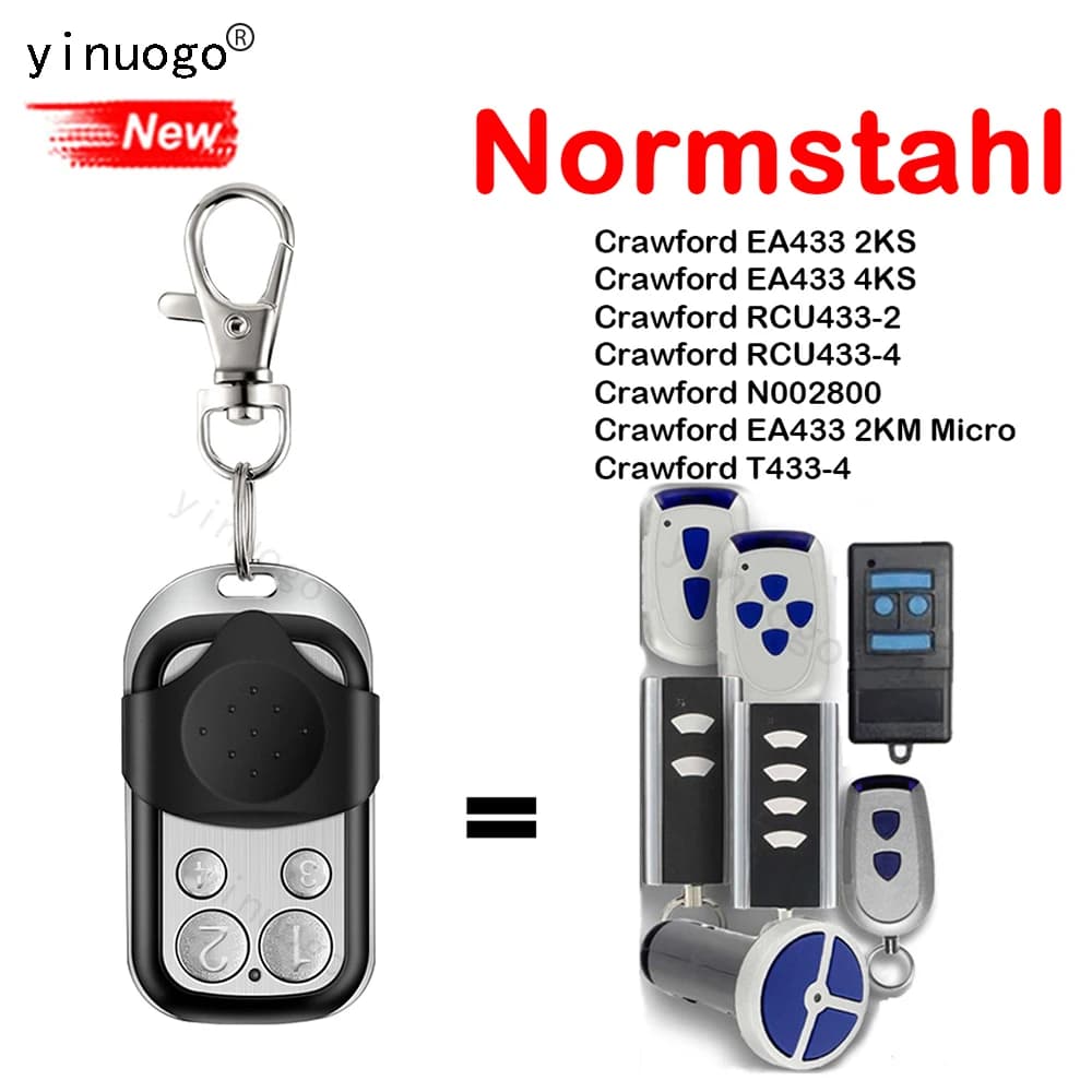 Normstahl T433-4 Télécommande Remplacement 433.92Mhz Rolling Code Porte Télécommande Normstahl EA433
