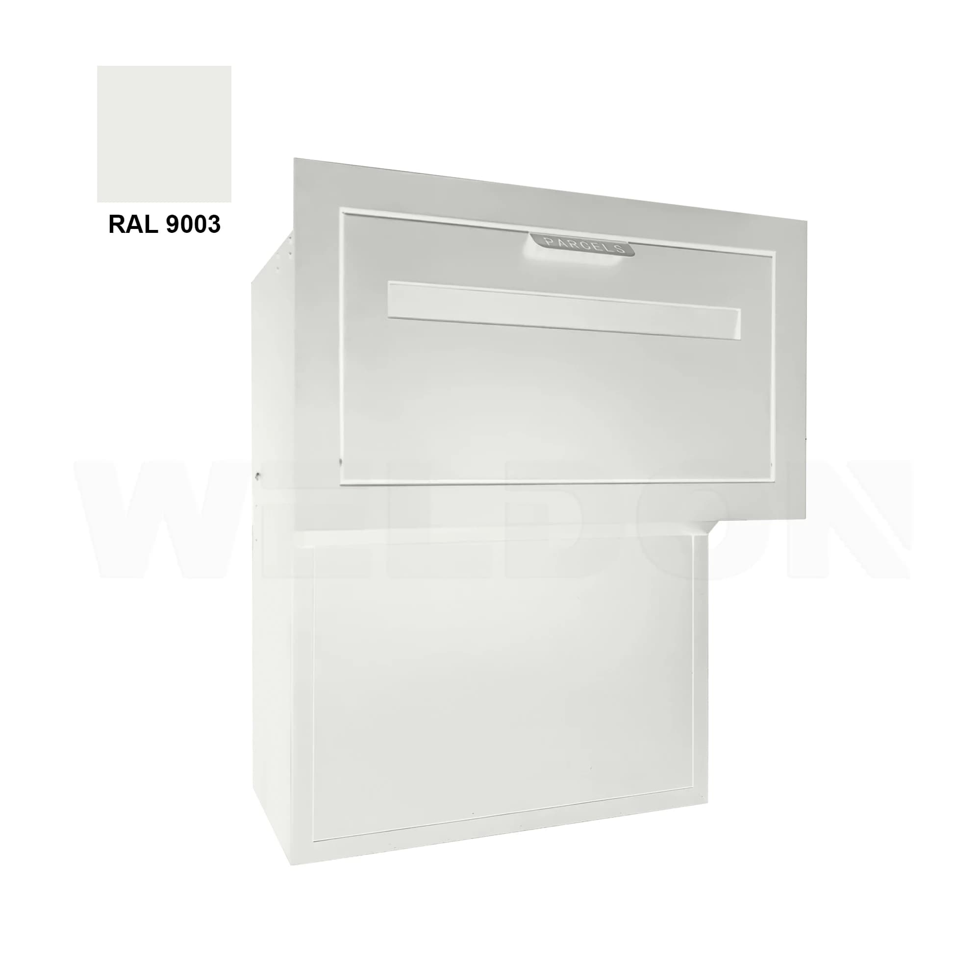 Boîte aux lettres murale autoportante en acier galvanisé, capacité 70L, antivol avec serrure à clé,