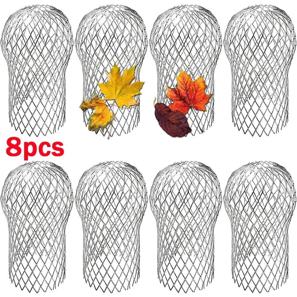 Lot de 8 pièces de grilles de protection en maille métallique en aluminium pour gouttières, anti-feu