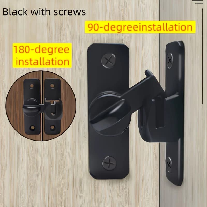 Serrure de porte antivol - 90 ° /180 ° Goupille coulissante réglable, entrée sans clé, robuste, no