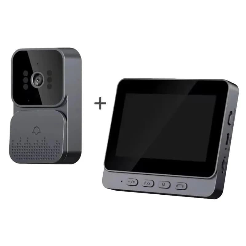 Sans fil interphone Sonnette HD Vision Nocturne 4.3in lPs écran Étanche Visuel Sonnette caméra smart