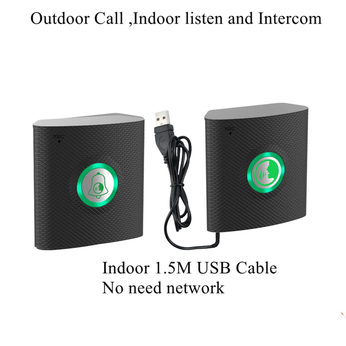 Interphone vocal longue Distance sans fil, interphone entièrement Duplex, sonnette Audio bidirection