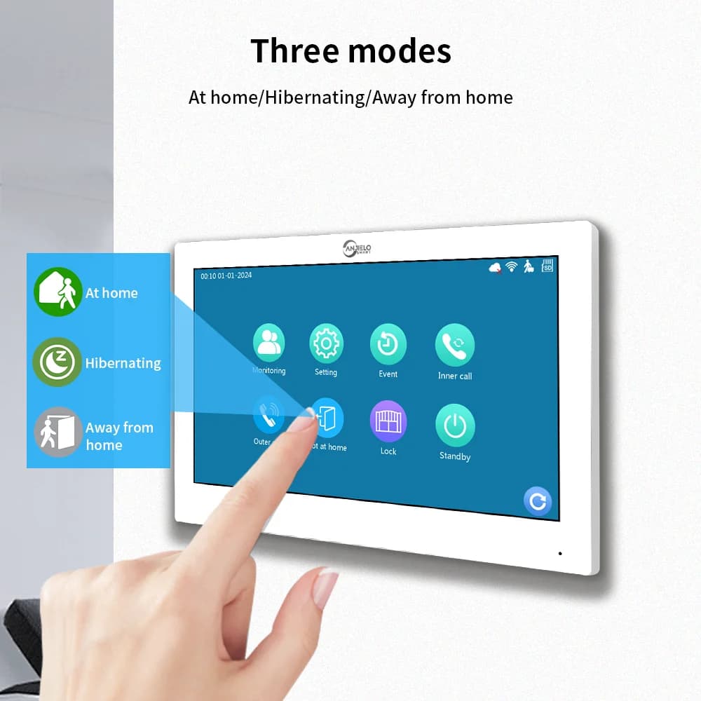 ANJIELO 5IN1TUYA déverrouillage intelligent AI reconnaissance faciale interphone vidéo sonnette intelligente Villas bâtiments de grande hauteur appartement bureau