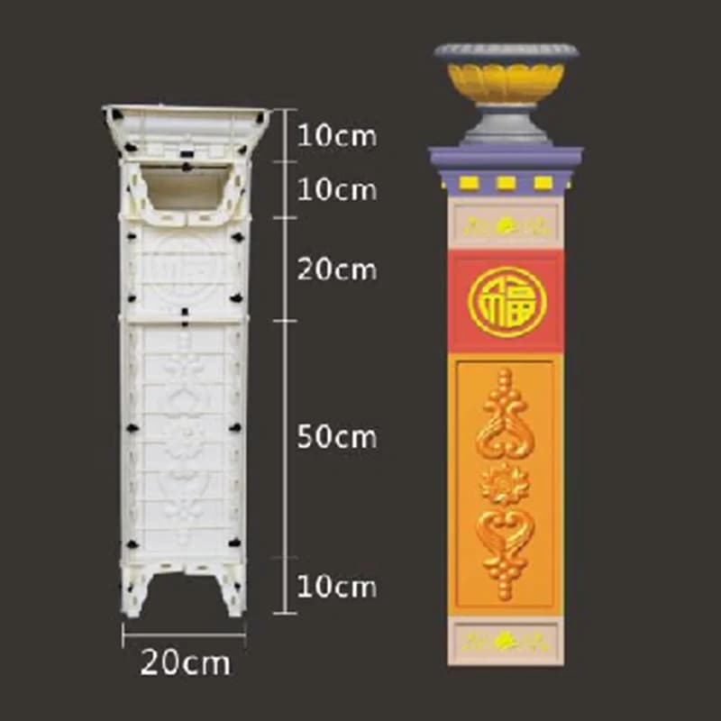 5 par mètre ABS terrasse coulée décorative main courante vase colonne béton clôture forme balustrade moule
