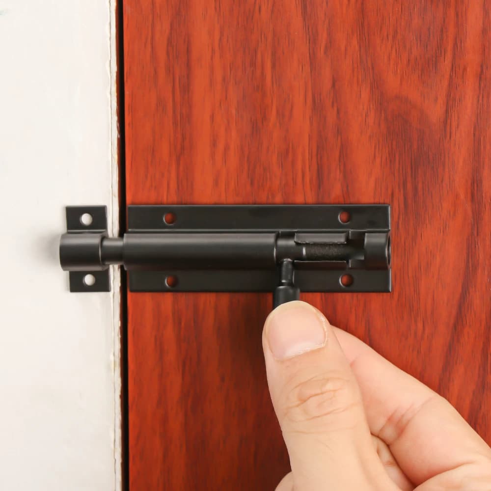 Loquet de porte en alliage d'aluminium noir et argent