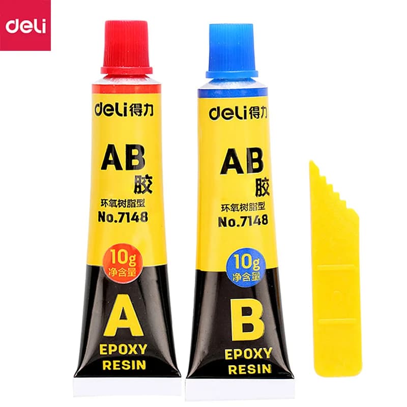 Deli 7148 10g résine époxy AB colle transparente forte plastique métal moule colle A + B 20g haute viscosité colle universelle