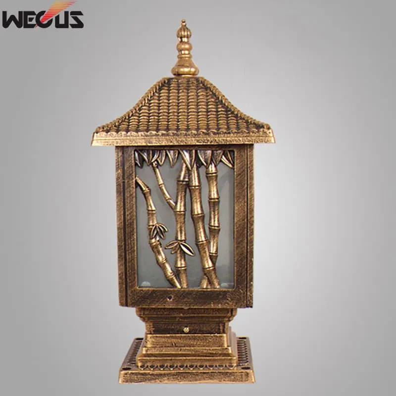 Lampe de pilier extérieur Villa européenne cour porte colonne lumière étanche noir en aluminium jardin paysage lampes pilier éclairage