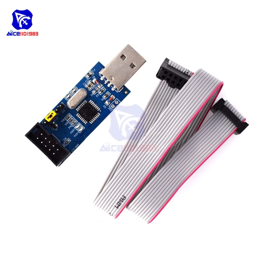 Diymore – programmateur USBASP AVR ATMEGA8 ATMEGA128, USB ISP ASP pour Arduino 51 AVR MCU Board avec câble de téléchargement JTAG
