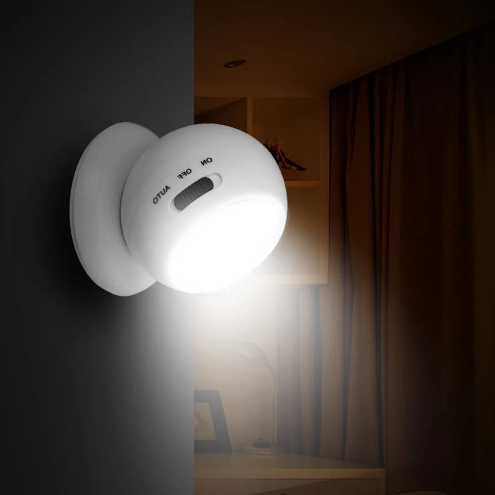 360 ° Rotatif COB boule lumière PIR capteur de mouvement LED veilleuse USB/alimenté par batterie aimant applique murale pour chambre salle de bain cuisine
