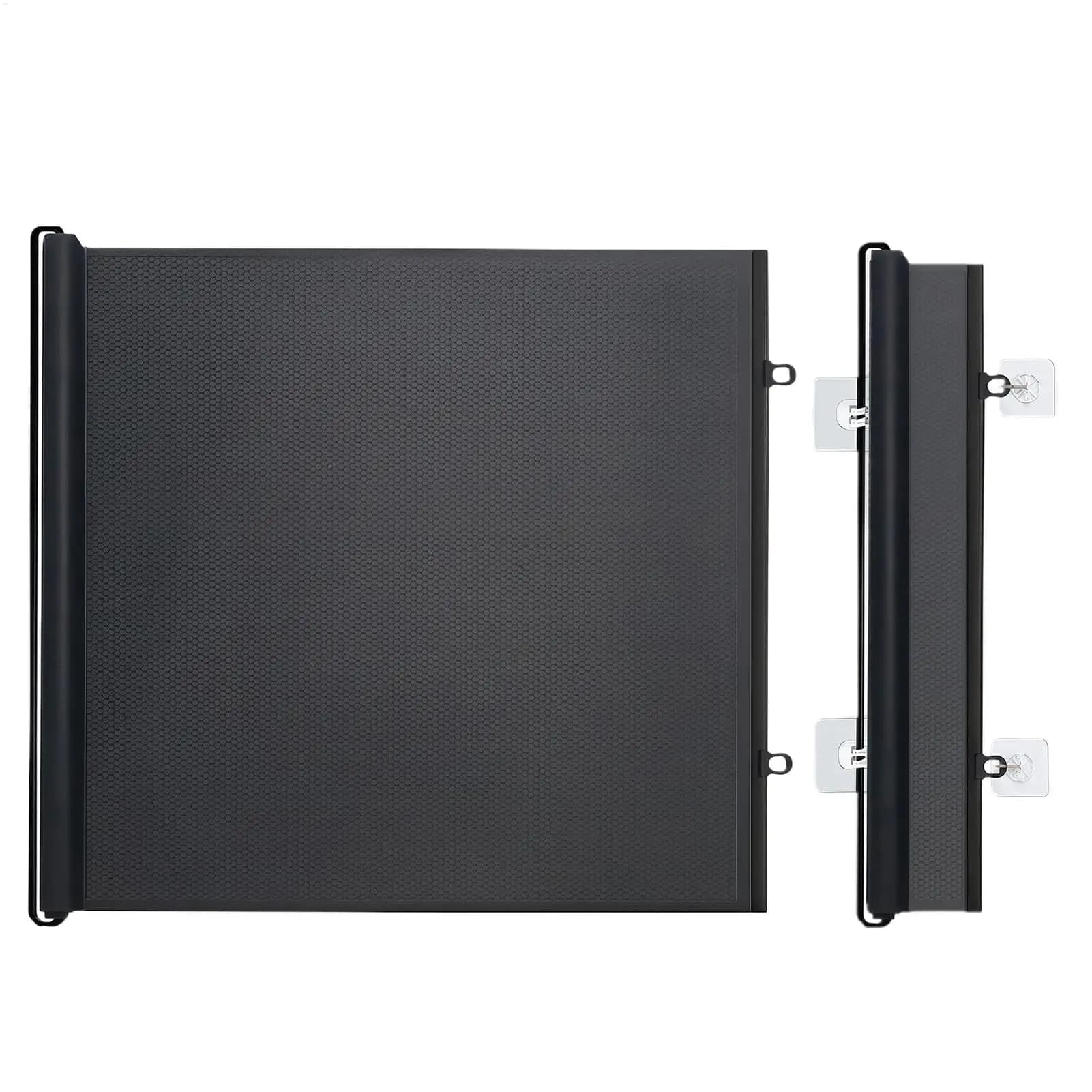 Barrière pour animaux de compagnie auto-rétractable en maille renforcée, sans perçage, anti-saut pour chien, clôture coulissante extensible en maille pour garage