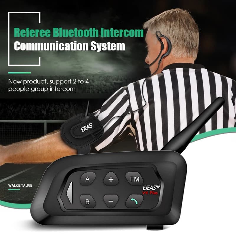 EJEAS V4C Plus casque d'interphone d'arbitre de Football Bluetooth 1500M casque Duplex intégral Interphone de conférence de Football