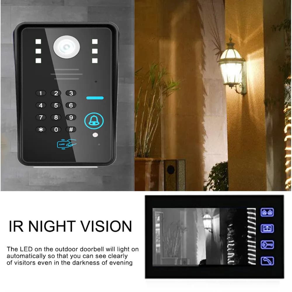 Système d'interphone vidéo avec écran LCD de 7 pouces