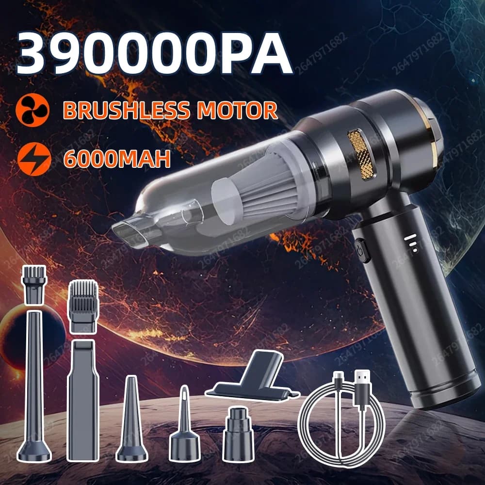 Aspirateur de voiture haute puissance Portable sans fil moteur sans brosse Machine de nettoyage plumeau d'air puissant pour appareil ménager