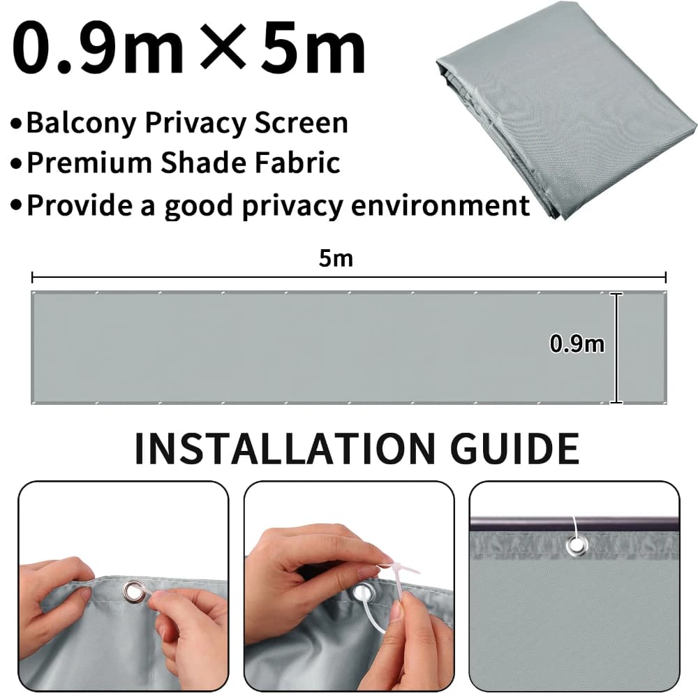 Brise-vue extérieur avec toile pare-soleil imperméable et anti-UV pour balcon et jardin