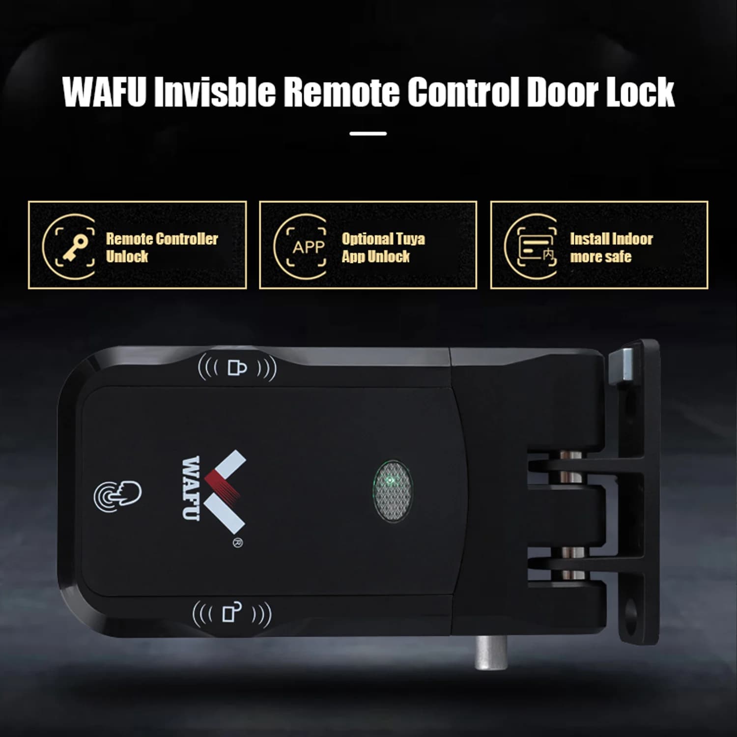 WAFU serrure de porte intelligente sans fil à distance Inivisble Fechadura Inteligente