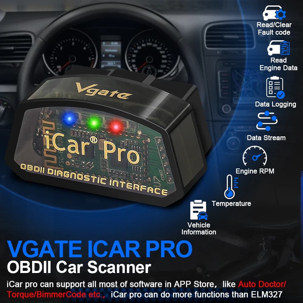 Vgate ICar Pro ELM327 V2.3 Bluetooth 4.0 BT3.0 WIFI pour IOS/Android OBD Auto Scanner Lecteur de Code OBD2 Outils de Diagnostic Automobile