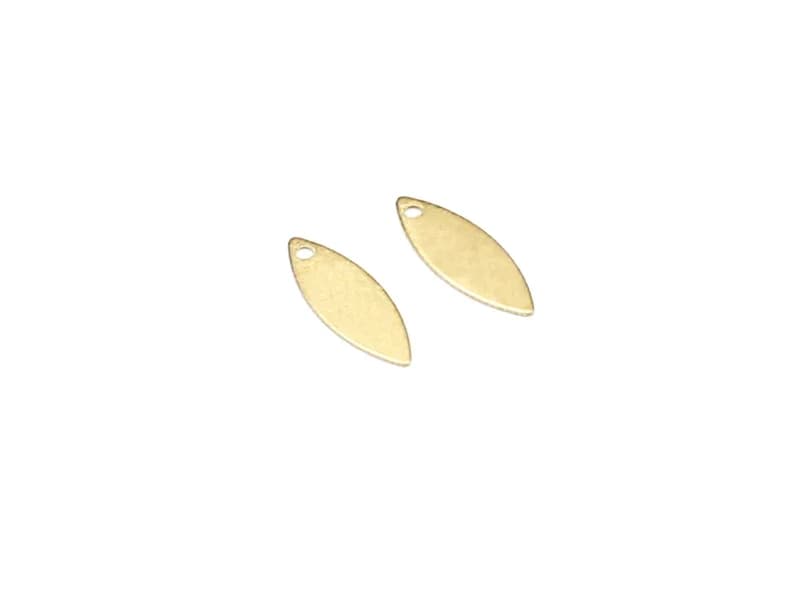 100 pièces breloque de boucle d'oreille Marquise, breloque oeil, breloque feuille pour la fabrication de bijoux, extrémités de chaîne, laiton brut, 12mm, 13mm, 15mm, 16mm -R2395