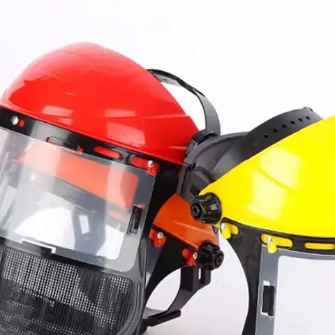 Coupe gazon de jardin, casque de sécurité, chapeau avec masque complet en maille pour débroussailleuse, Protection forestière