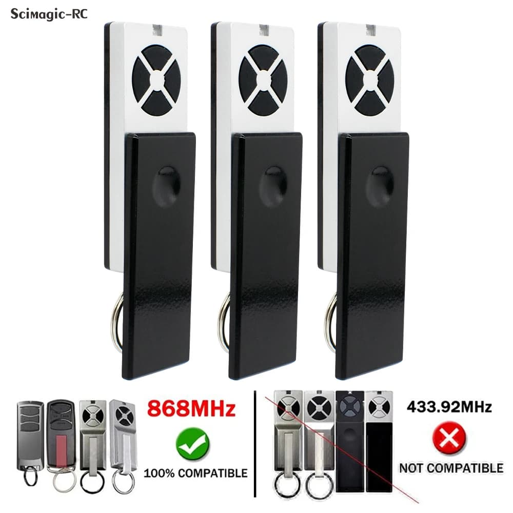 1-10 pièces pour 868MHz TX4EVF TX2REV TX4REV TX4REVF porte télécommande ouvre-porte de Garage émetteur manuel porte-clés