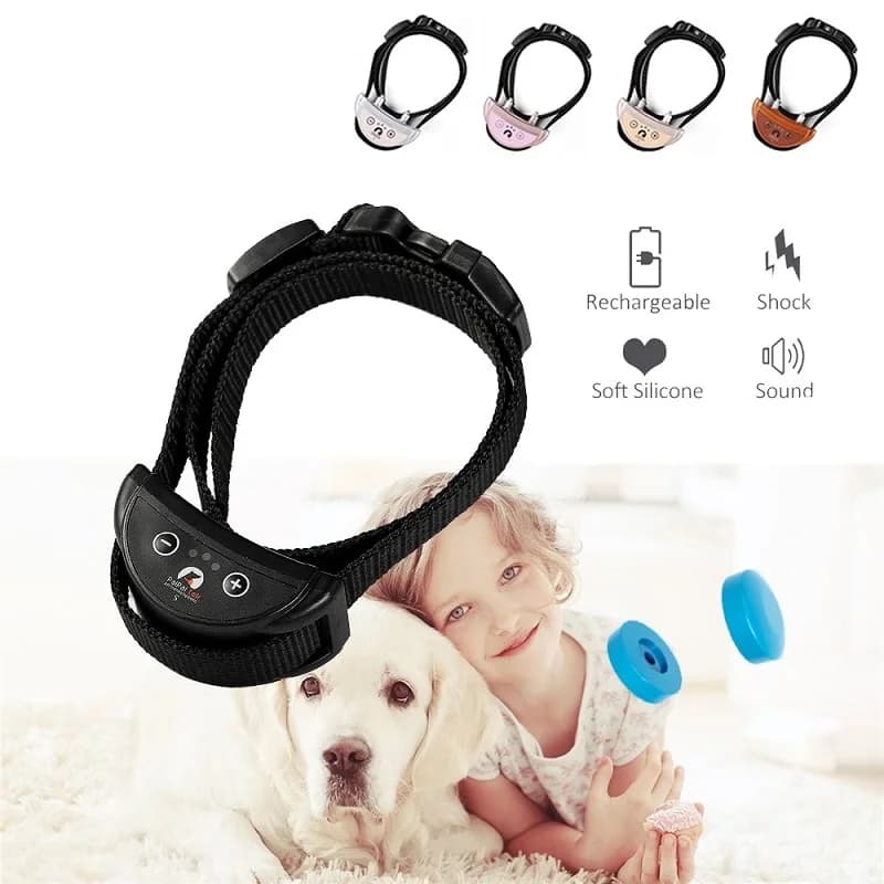 Collier de dressage pour chien, Anti-aboiement, automatique, Anti-aboiement, Rechargeable par USB, entraîneur de chien, bip à choc électrique 