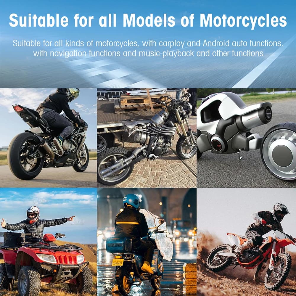Écran d'affichage de Moto de 5 pouces, Carplay, Navigation, tableau de bord numérique Portable, Moto Android Auto