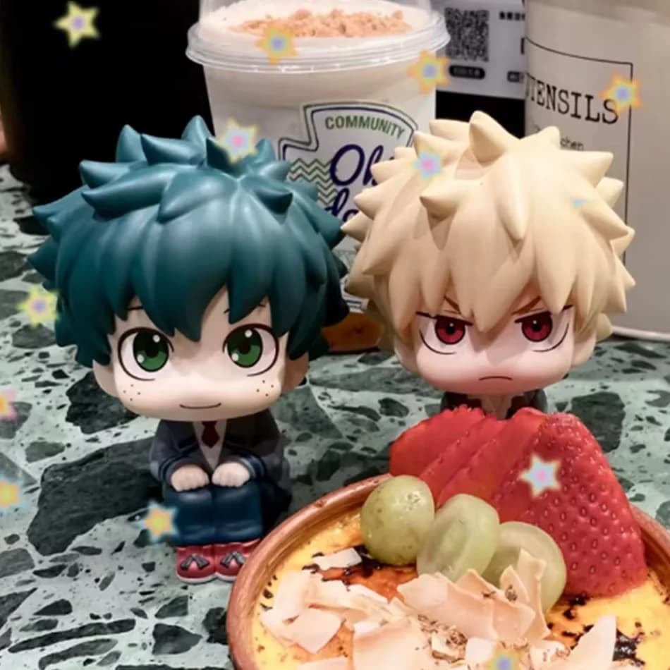 PVC | (MHA) : Tomura Shigaraki / Izuku Midoriya / Katsuki Bakugo My Hero Academia Figurine PVC Mignonne Chibi | Jouet de collection