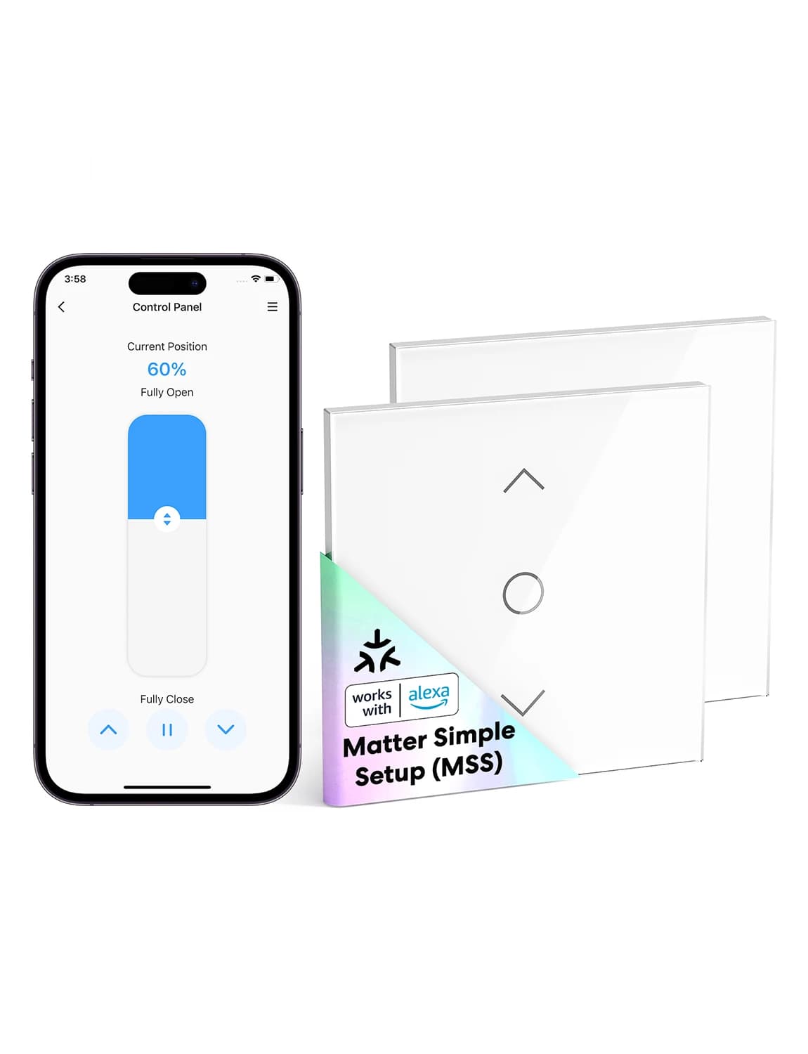 Meross Smart Matter Minuterie de volet roulant UE (MRS100MA) Commande vocale
