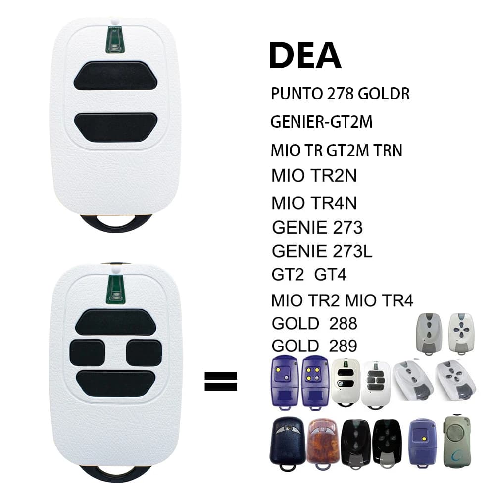 DEA GTI2 GTI4 télécommande de Garage Compatible DEA GT2 GT4 MIO TR2 TR4 R2N TR4N or 288 289 273 Code roulant 433MHz ouvre-porte
