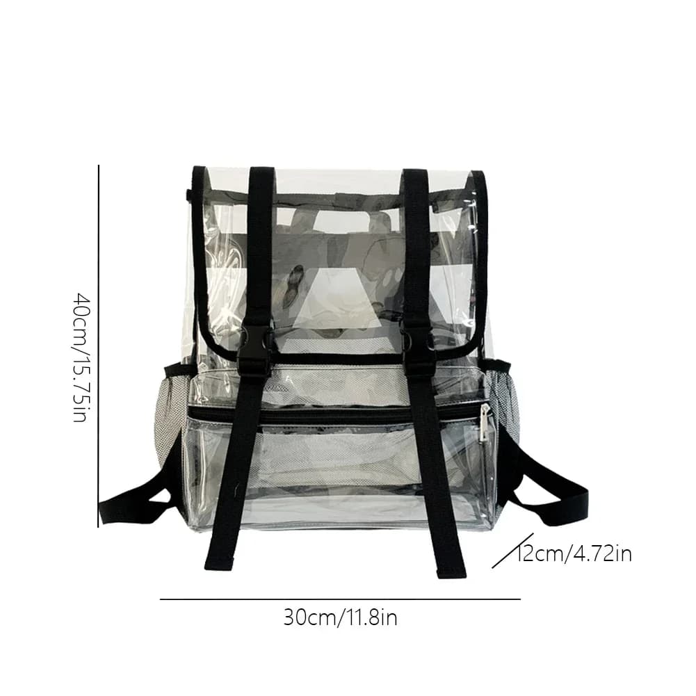 Sac à dos transparent en PVC transparent pour femme
