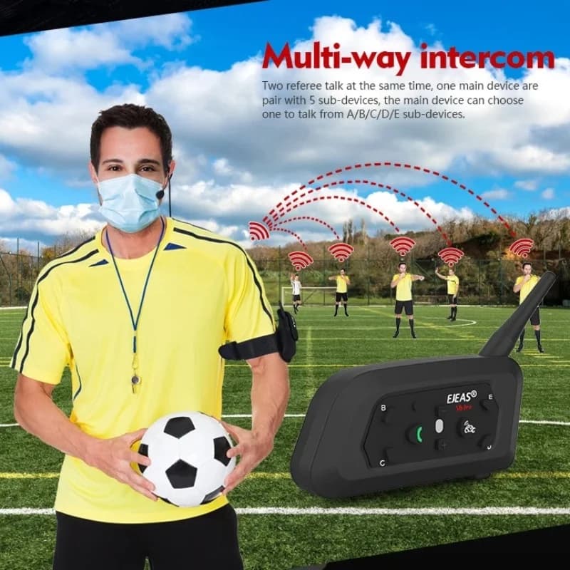 EJEAS V6C RPO casque d'arbitre de Football professionnel interphone de vélo sans fil 800M Interphones de conférence Bluetooth étanche