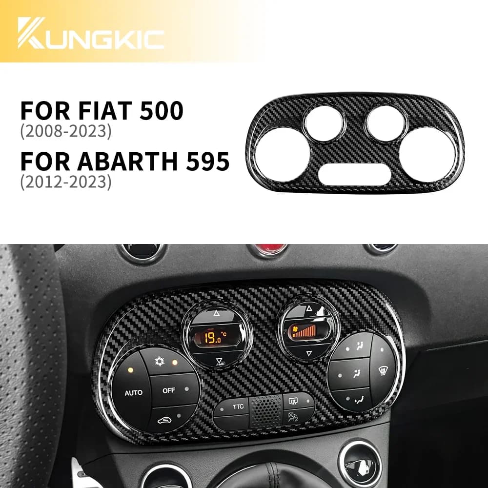 Pour Abarth 595 2012-2017 2018 2019 2020 2021 2022 2023 Abarth 695 2017-2023 Fiat 500 2008-2023 revêtement d'habillage en Fiber de carbone dur véritable