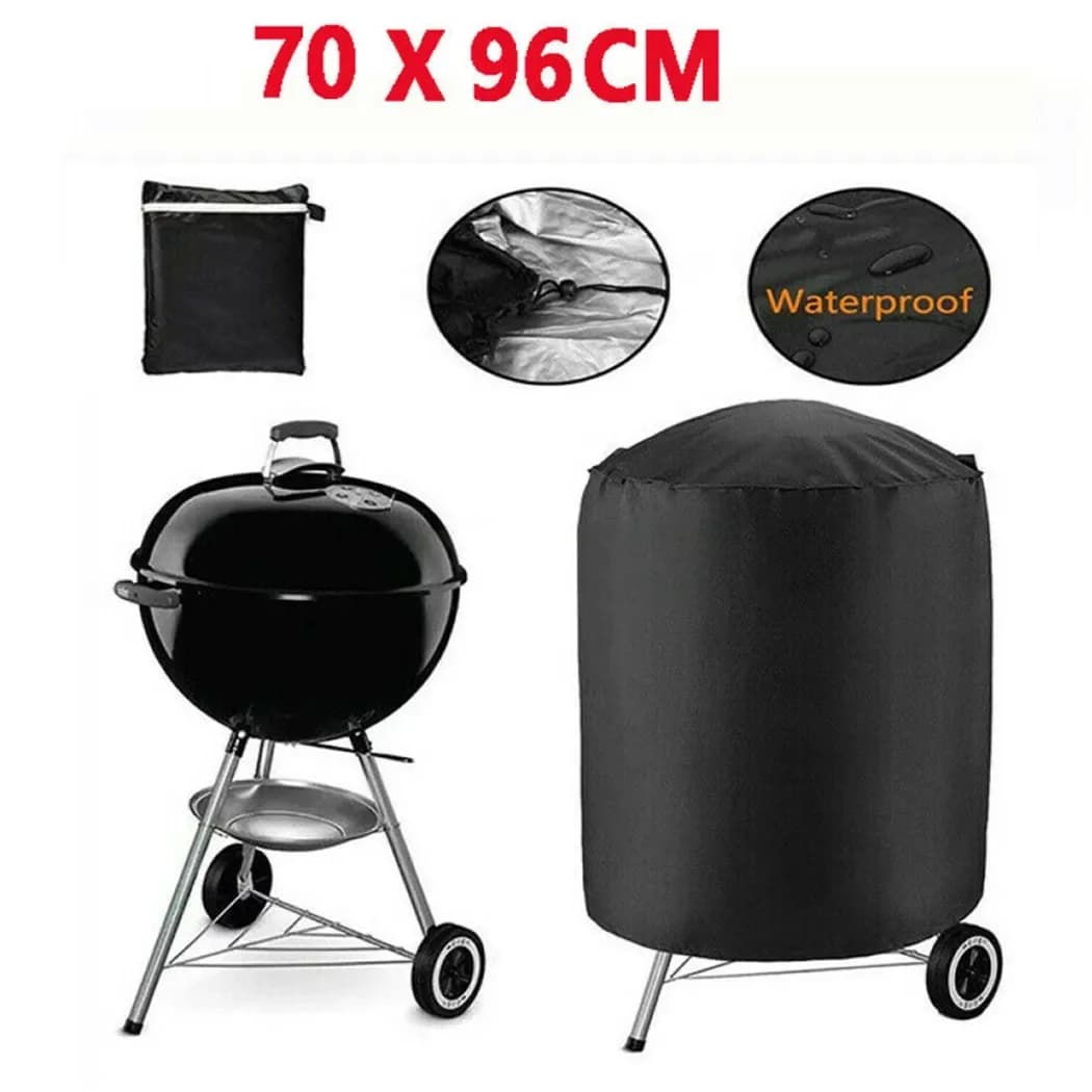 Housse de jardin ronde pratique pour barbecue Weber, protège votre barbecue du poussière et du vent, 70 x 96 cm/27 x 37 pouces