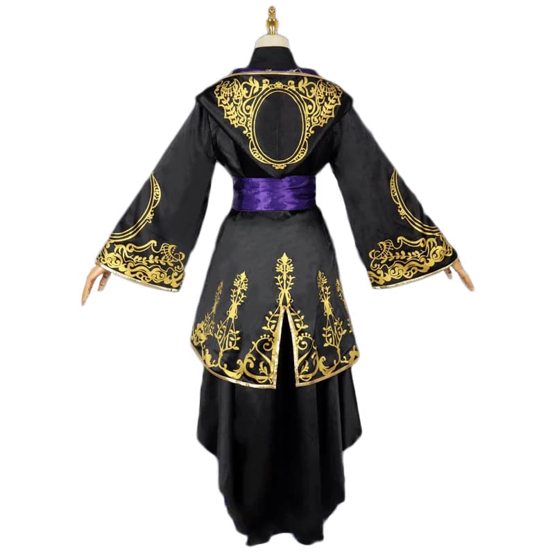 Costume de Cosplay énigme, cape fantaisie noire, Costume de fête de carnaval, uniforme d'halloween