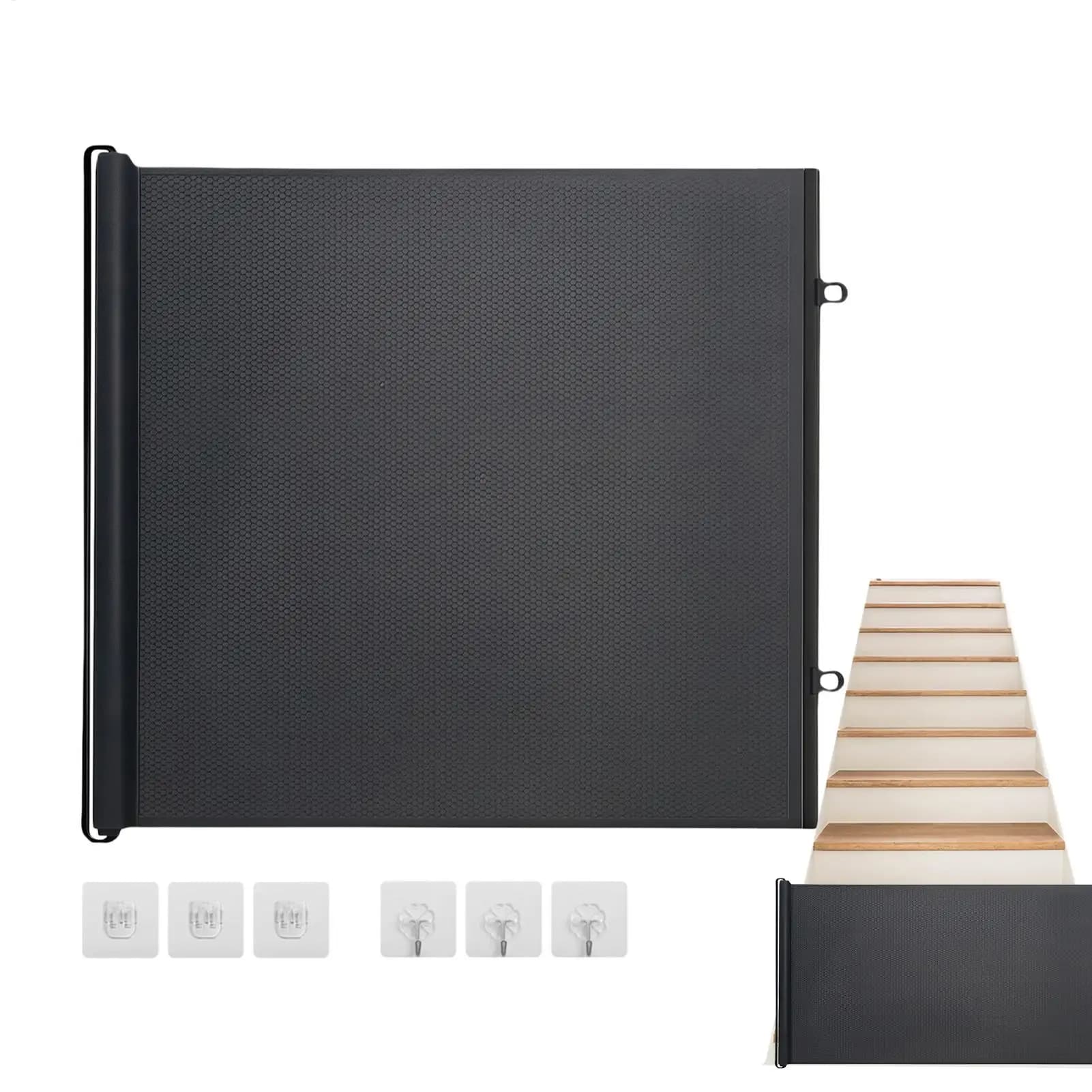 Barrière pour chien rétractable sans perçage, petite clôture de sécurité pour escalier, enclos pour chien pour extérieur, intérieur, couloir, escalier, véranda