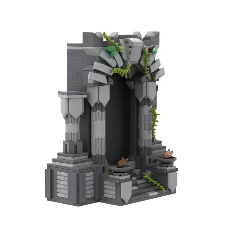 491 pièces MOC - Modèle de briques Portail Oublié - Pièce de terrain animée pour votre univers fantastique - Blocs de construction