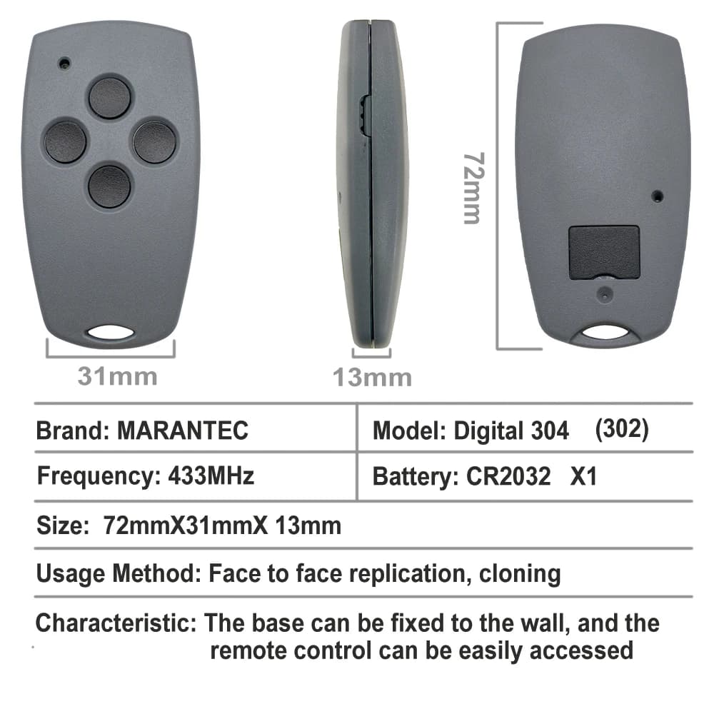 Marantec Télécommande 433MHz Replicator