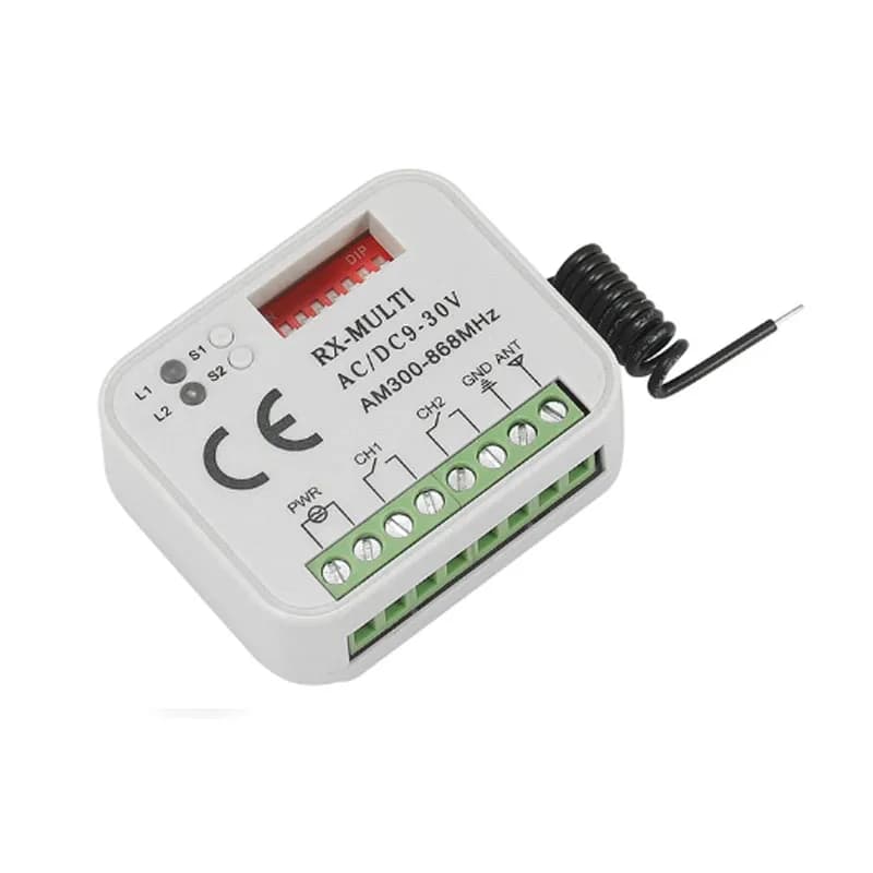 Récepteur à distance de porte de garage 433 868MHz 300-900MHZ AC/DC 9-30V