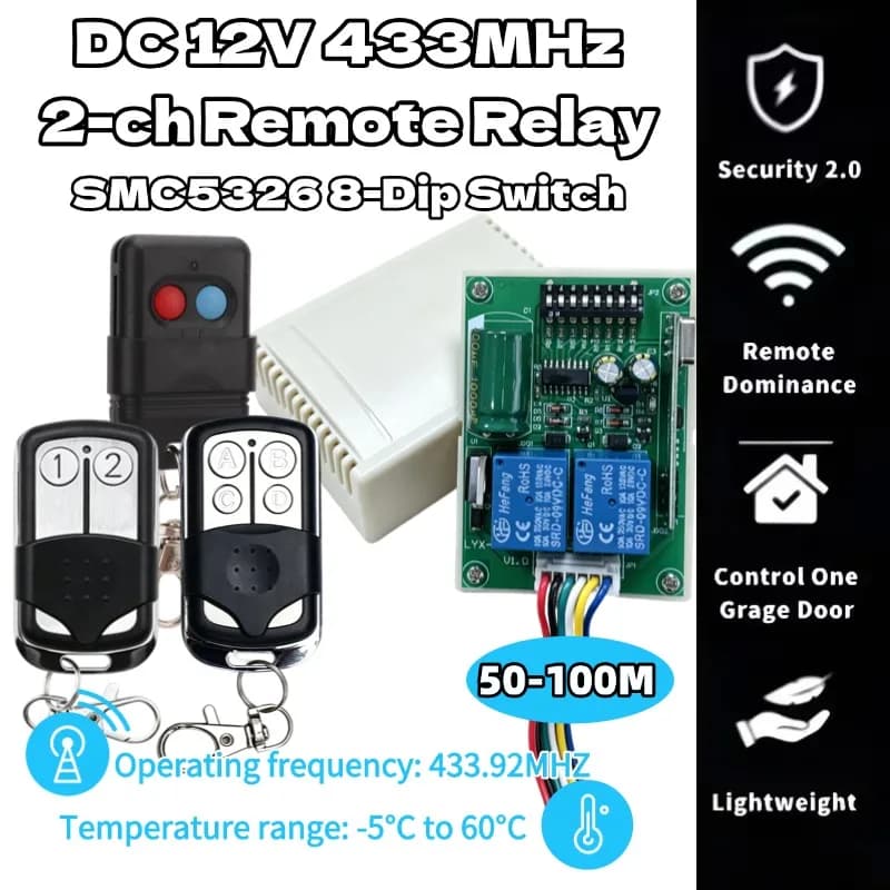 Récepteur de porte de garage SMC5326P-3 SMC5326 avec 8 commutateurs DIP