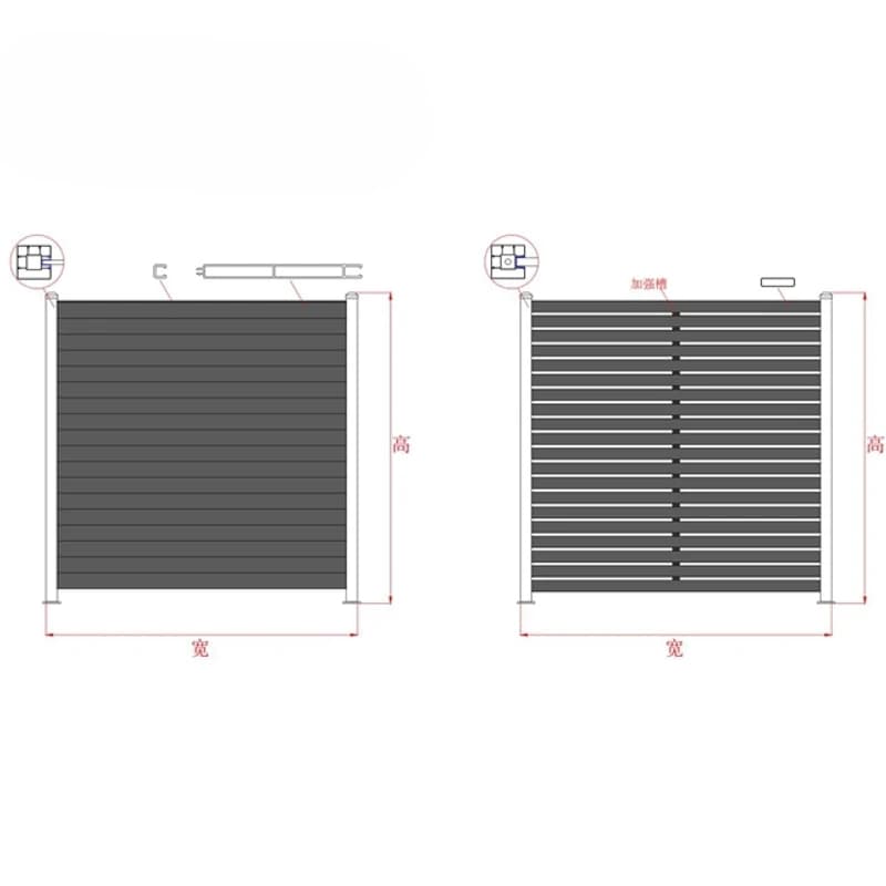 Panneau de clôture en aluminium noir moderne pour jardin familial