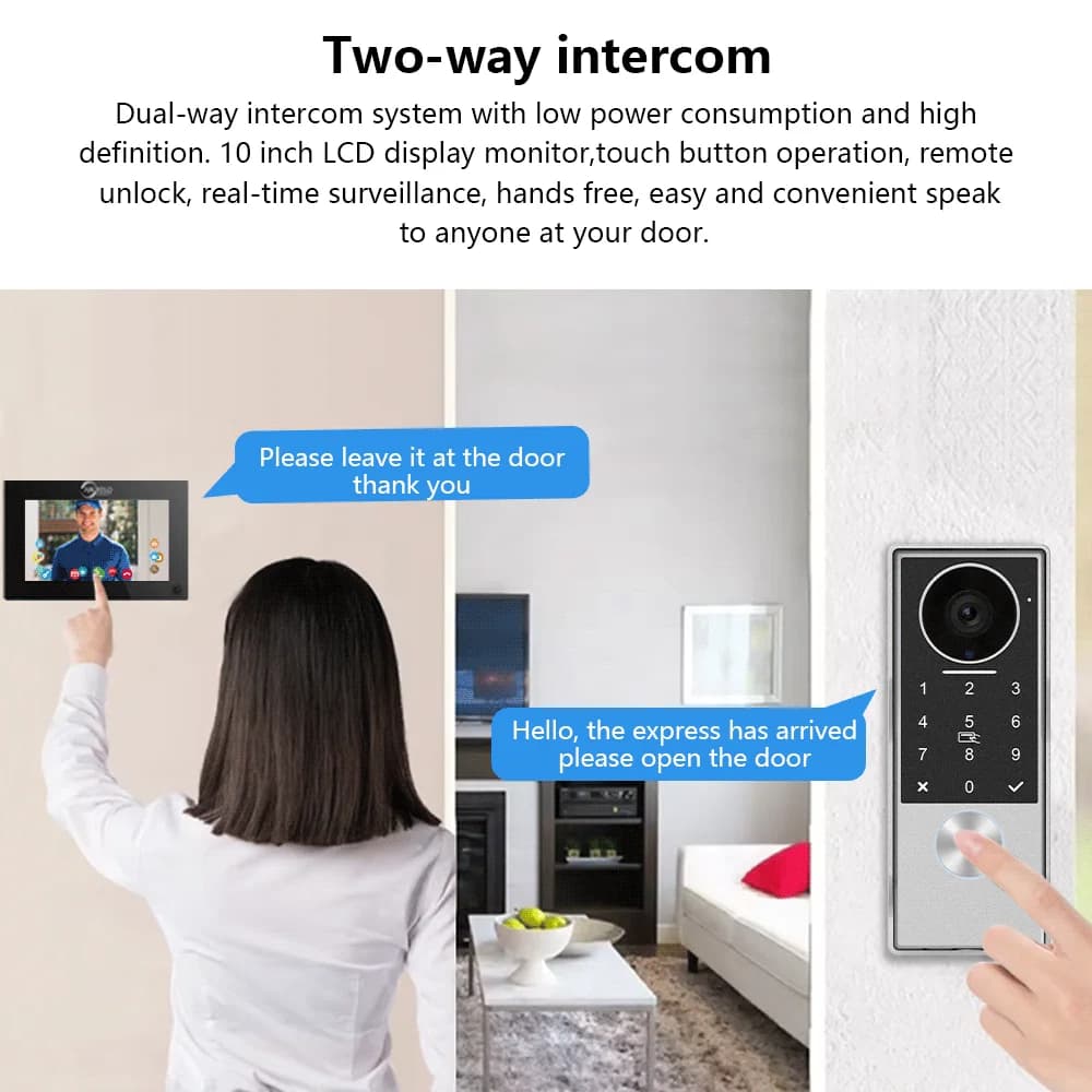 ANJIELO visiophone 2 fils avec application TUYA carte IC broche déverrouiller 24 caméra IP prise en charge système d'interphone vidéo intelligent pour la maison 1080P